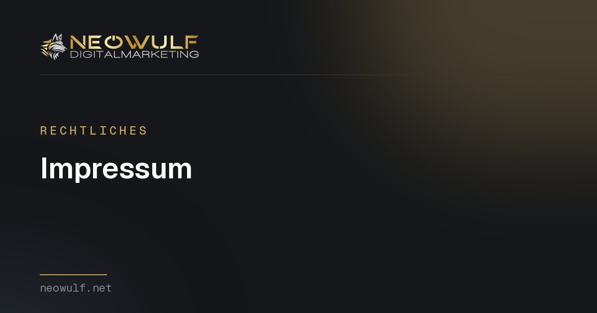 Impressum — Neowulf Digitalmarketing