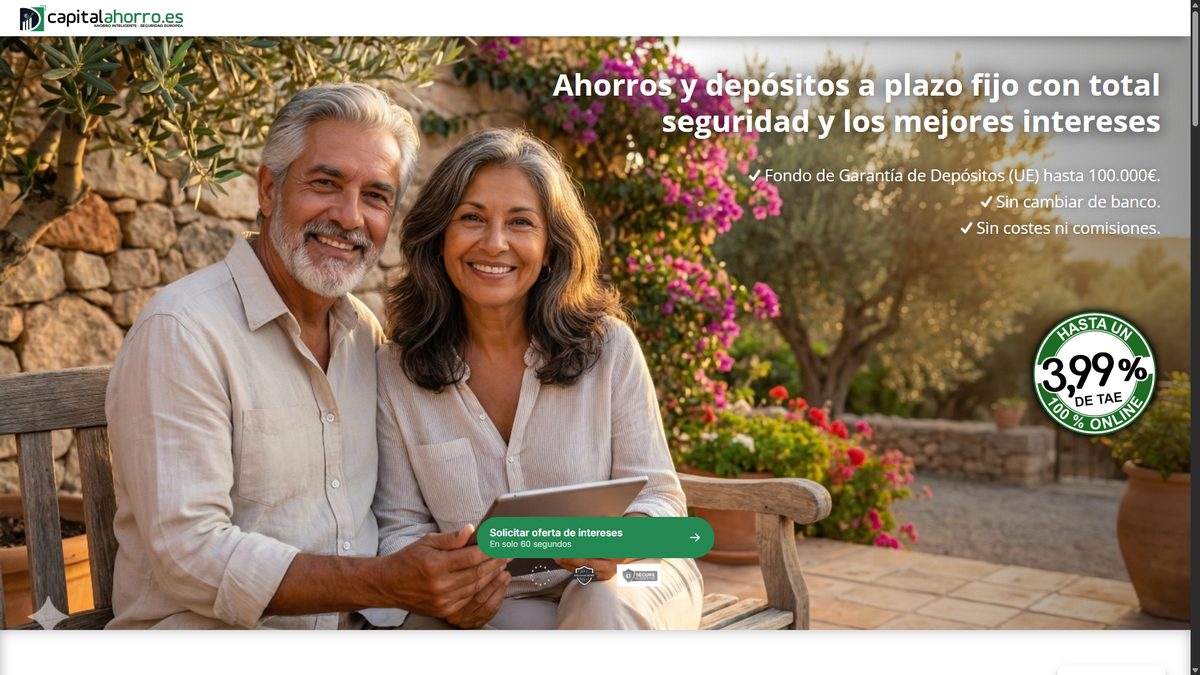 CapitalAhorro – Website, Desktop-Ansicht