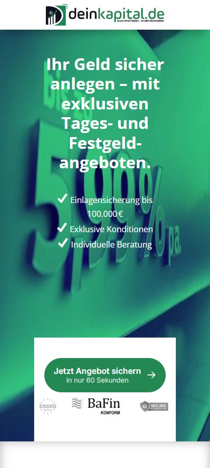 DeinKapital – mobile Ansicht