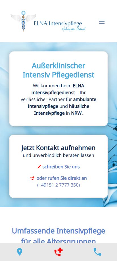 ELNA Intensivpflege – mobile Ansicht