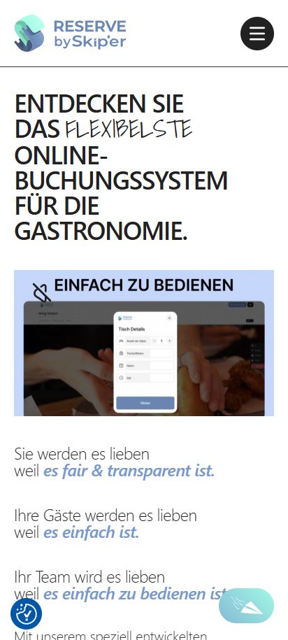 Skiper – mobile Ansicht
